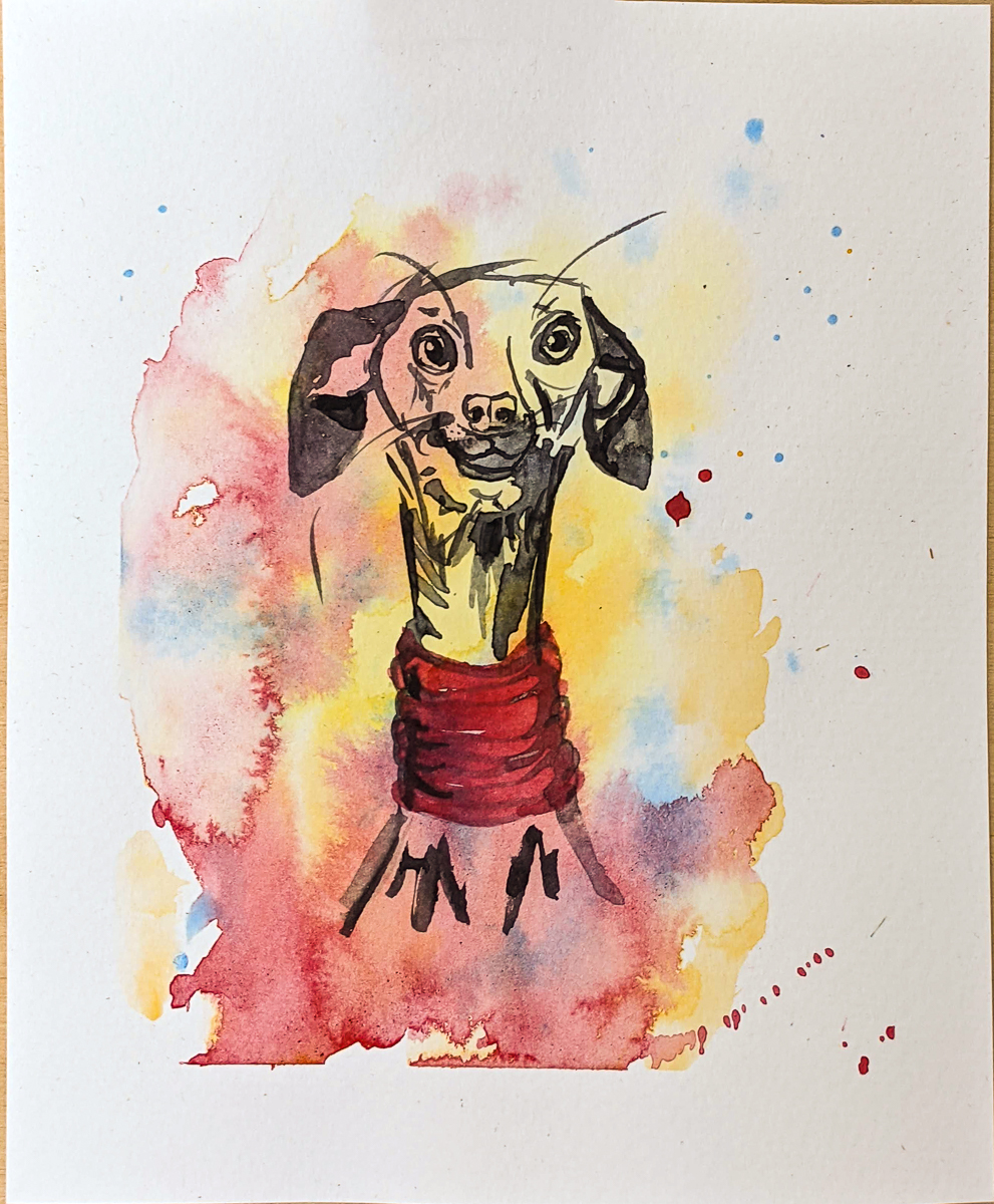Dog With a Red Scarf
